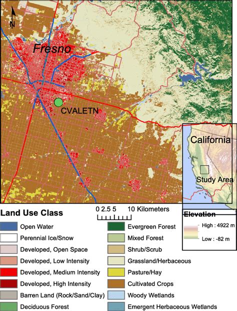 Map Of The Southern San Joaquin Valley California Showing The