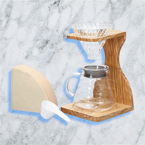 Hario V60 Olive Wood Pour Over Stand Set — Luxio