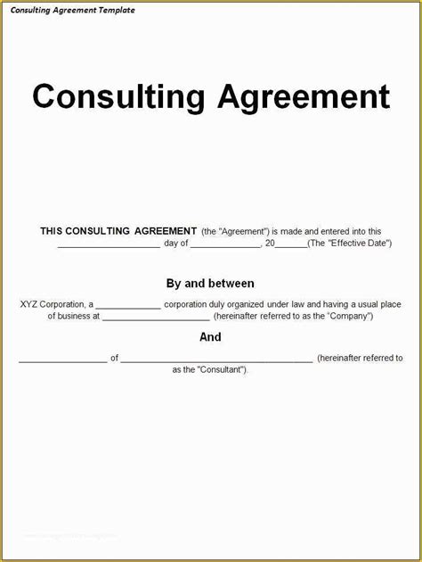 Free Consulting Agreement Template Word Of Simple Consulting Agreement ...