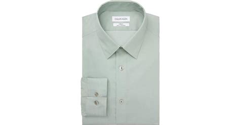 Calvin Klein Steel Slim Fit Non Iron Stain Shield Solid Dress Shirt