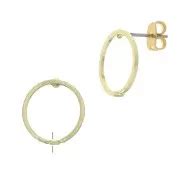 Clous D Oreilles Design Rond Avec Anneau D Corer En Laiton Mm Dor