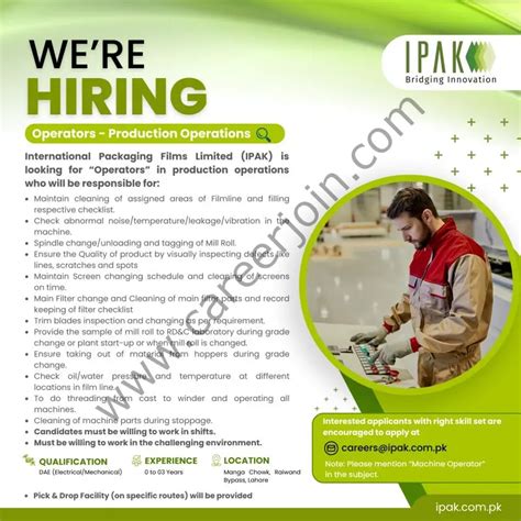 International Packaging Films Limited Ipak Jobs November 2024