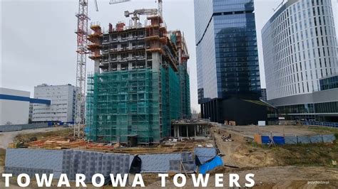 Warszawa Warsaw Budowa Wie Towarowa Towers Construction Of