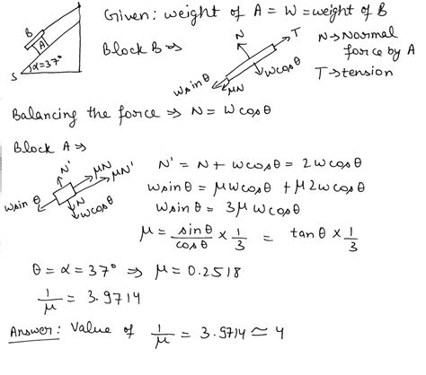 A Block A Of Weight W Slides Down An Inclined Plane S Of Slope 37 O A