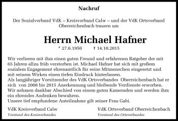 Traueranzeigen Von Michael Hafner Schwarzw Lder Bote Trauer