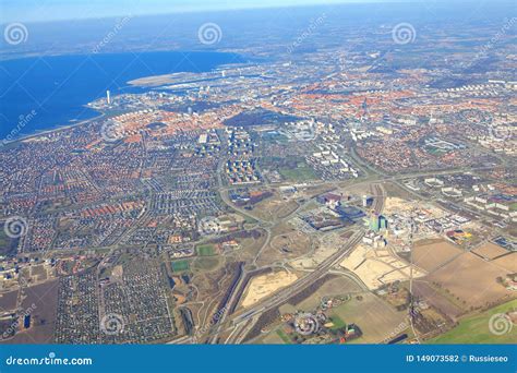 Aerial View of Central Malmo Stock Photo - Image of blue, settlement ...