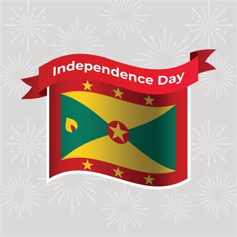 Grenada Wavy Flag Independence Day Banner Background 45837486 Vector ...