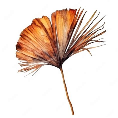 Premium AI Image | A watercolor painting of a palm leaf.