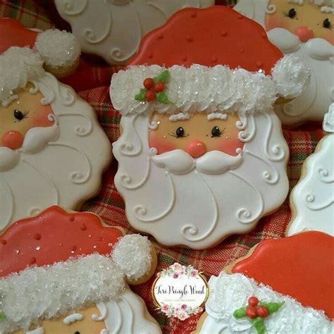 Decorated Cookies In The Shape Of Santa Claus