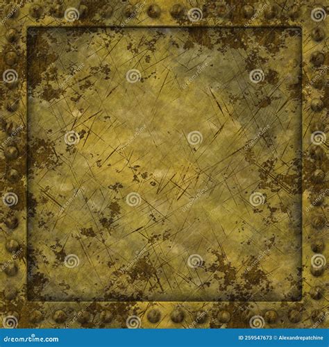 Rusty Riveted Square Metal Panel Seamless Texture Detailed Grungy