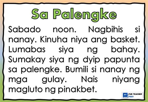 Grade 1 Reading Comprehension Filipino