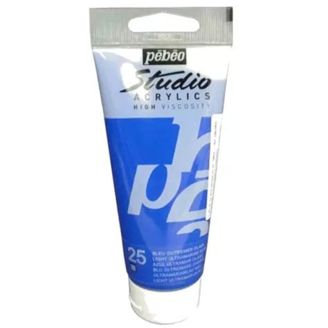 Tinta Acrilica Pebeo Studio 25 Azul Ultramarine Claro 100ml