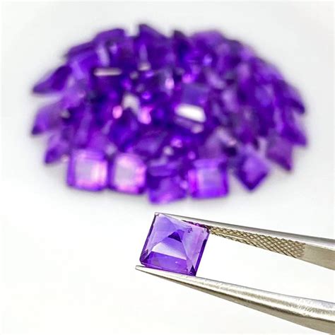 African Amethyst Mm Step Cut Octagon Aa Grade Gemstones Parcel