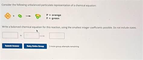 Solved Consider The Following Unbalanced Particulate Representation Of