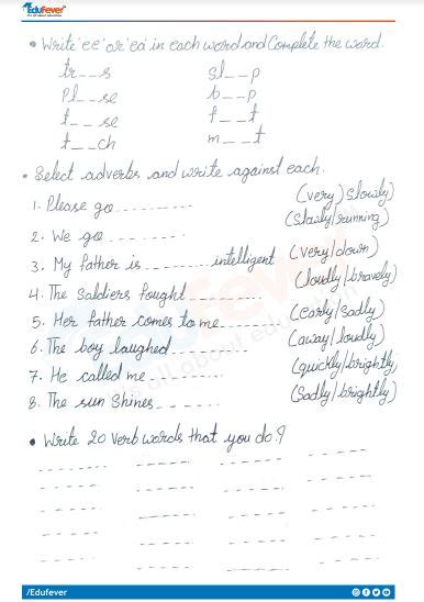 CBSE Class 4 English Run Worksheet With Solutions