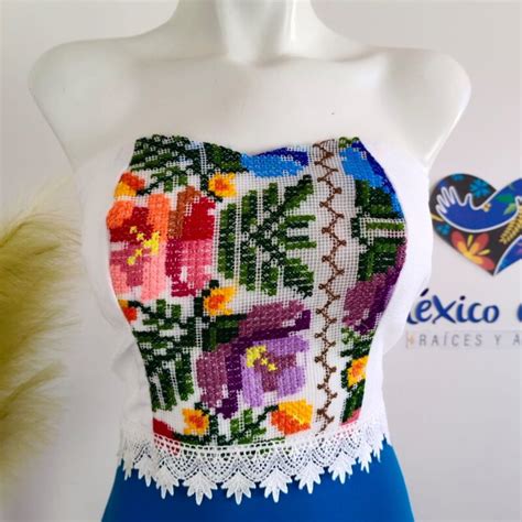 Crop Top Straple T M 34 Tienda Online De Vestidos Artesanales De Mexico