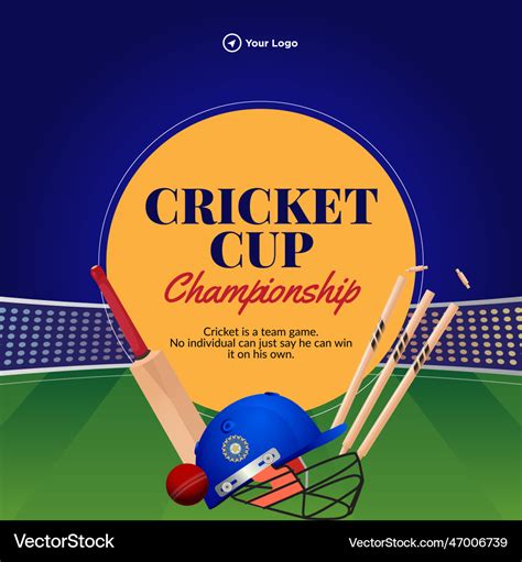 T20 Cricket World Cup Banner Design Template Vector Image