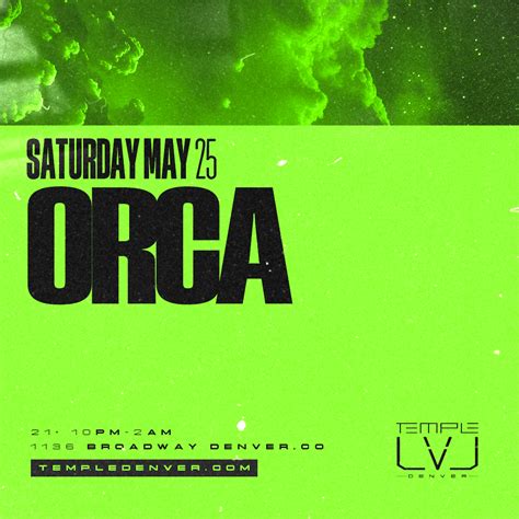 Orca In LVL Tickets At Temple Nightclub In Denver By Temple Nightclub