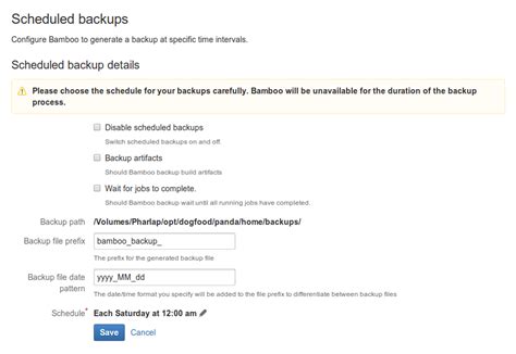 Specifying A Backup Schedule Bamboo Data Center 9 4 Atlassian
