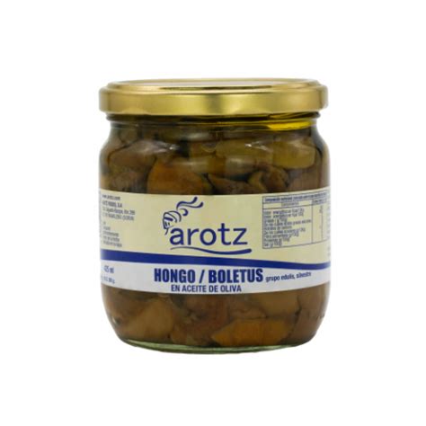 BOLETUS EN ACEITE DE OLIVA TROZO EXTRA TARRO 300 GRAMOS Arotz Food