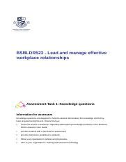 Bsbldr Questions Docx Bsbldr Lead And Manage Effective