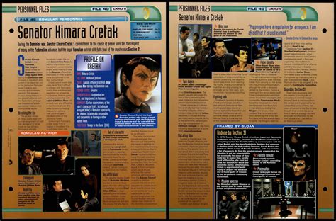 Senator Kimara Cretak Romulan Personnel Star Trek Fact File Page