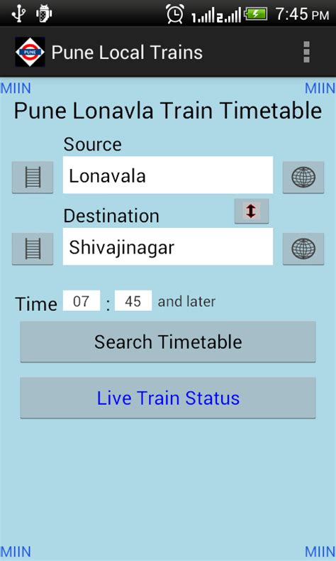 Pune Local Train Timetable - App on Amazon Appstore