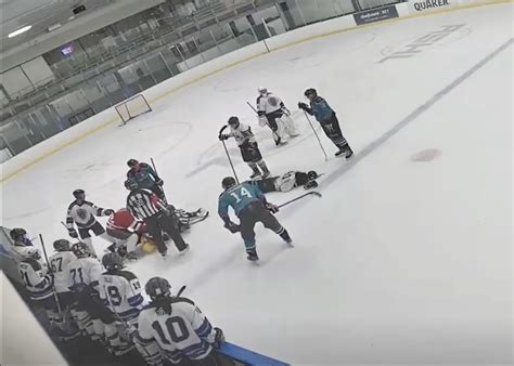 Hockey player uses skate as weapon in Canadian fight