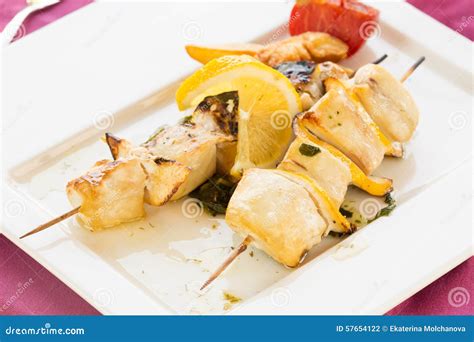 Swordfish On Skewer Stock Photo Image Of Horizontal 57654122