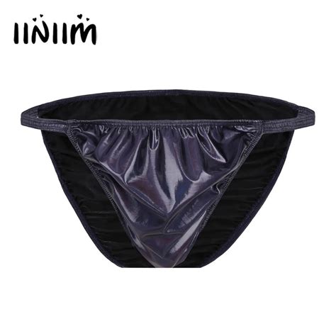 Hot Brand New Mens Lingerie Panties Shiny Ruched Faux Leather High Cut