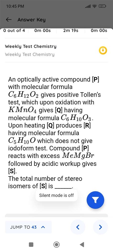 An Optically Active Compound P With Molecular Formula C6h12o2 Gives Pos