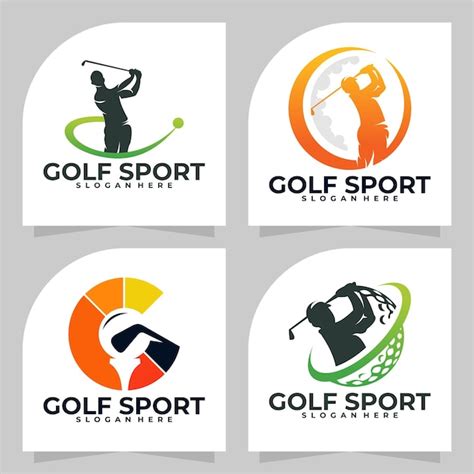 Conjunto de plantilla de diseño de vector de logotipo de golf deportivo