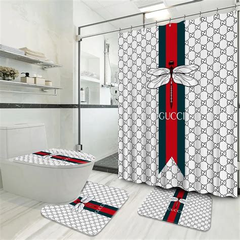 Butterfly White Gucci Shower Curtain My Luxurious Home