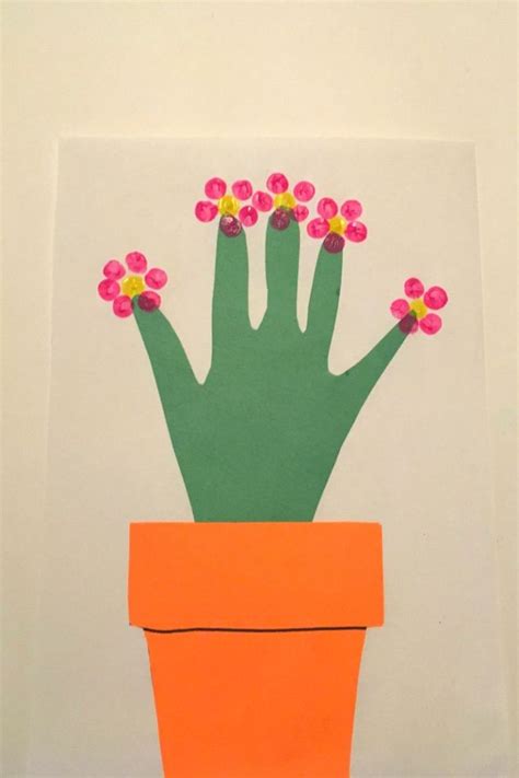 Handprint Flower With Flower Pot Craft