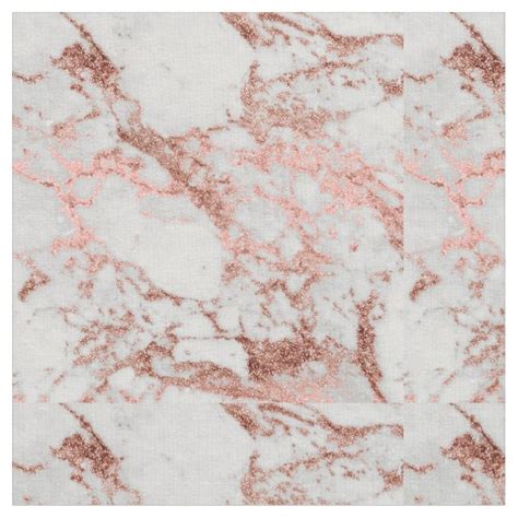 Modern Faux Rose Gold Glitter Marble Texture Image Fabric Zazzle