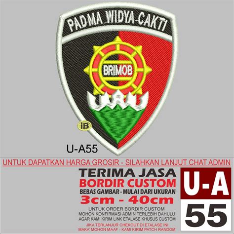 jual   logo pusdik brimob inovasi embroidery testimoni shopee