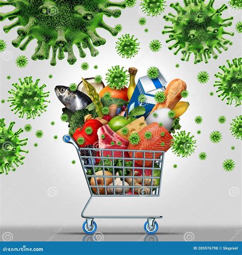 Virus Contaminated Food Stock Illustration Illustration Of Merchandise