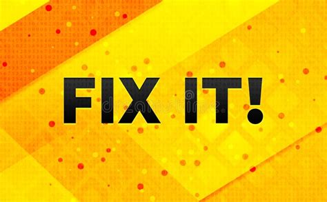 Fix It Abstract Digital Banner Yellow Background Stock Illustration