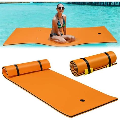 Gymax Tapis Flottant Piscine En 3 Couches De Mousse Xpe Avec Élastique