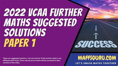 Vcaa Further Maths Paper Suggested Solutions V Maffsguru