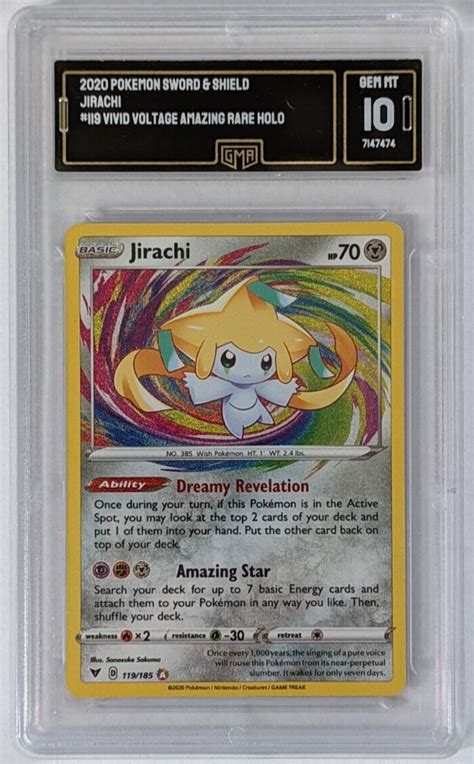 Jirachi Pokemon Card Sword Shield Voltage Amazing Holo Gma