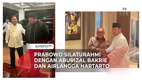 Momen Prabowo Silaturahmi Lebaran Dengan Aburizal Bakrie Dan Airlangga