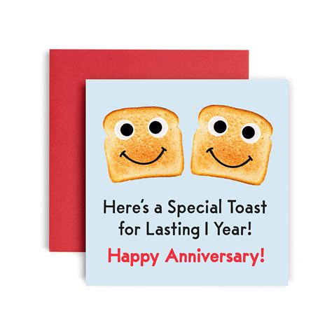 Buy Huxters 1st Anniversary Card Here S A Toast Funny Anniversary