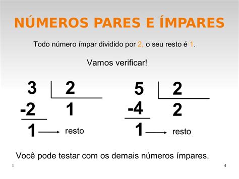 NÚMEROS PARES E ÍMPARES. - Atividades de Matemática