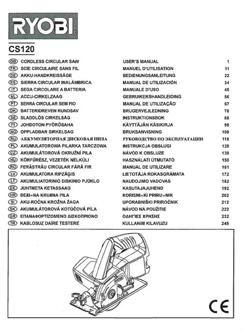 User Manual RYOBI CS120 English 266 Pages