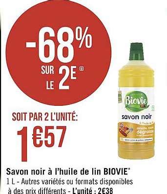 Promo Savon Noir à L huile De Lin Biovie chez Géant iCatalogue fr