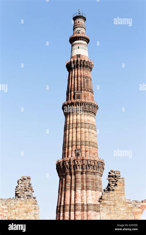 Delhi India Made Of Red Sandstone And Marble Qutub Minar Is A 73 Metre 240 Feet Tall