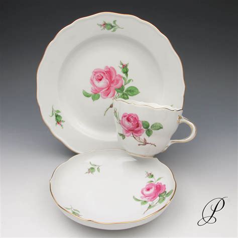 Kaffeegedeck Nr Meissen Im Dekor Rote Rose Porzellan Porcelain