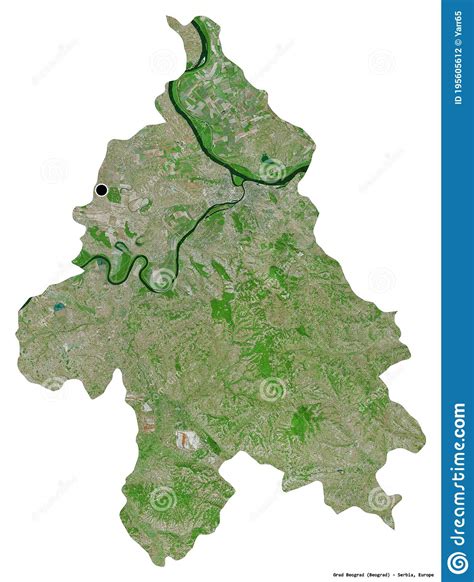 Grad Beograd, City of Serbia, on White. Satellite Stock Illustration ...