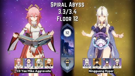 C Yae Miko Aggravate C Ningguang Hyper Spiral Abyss Floor